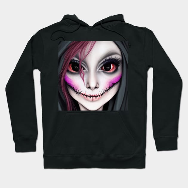 Real Scary Witch Halloween Design Hoodie by MindGlowArt